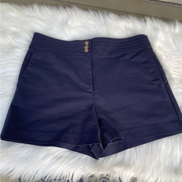 LOFT high waist triple button shorts - size 12 - navy blue - Picture 2 of 9